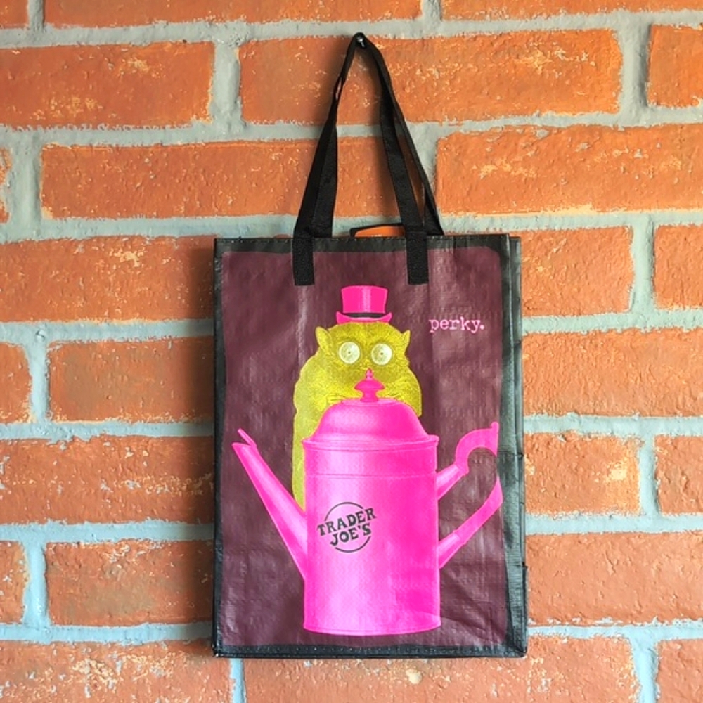 NWT Trader Joe's Who? Perky Owl Uni-corny Reusable‎ Tote Bag 🛍️ - Picture 6 of 7